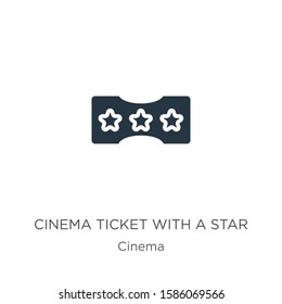 Cinema ticket with a star icon vector. Trendy flat cinema ticket with a star icon from cinema collection isolated on white background. Vector illustration can be used for web and mobile graphic 