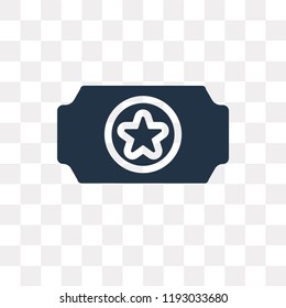 Cinema ticket with a star vector icon isolated on transparent background, Cinema ticket with a star transparency concept can be used web and mobile