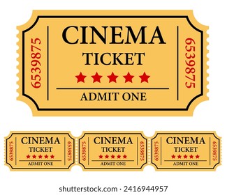 cinema ticket stock vector illustration isolated on white background