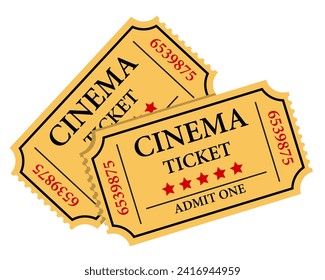 cinema ticket stock vector illustration isolated on white background