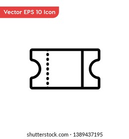 Cinema ticket, ticket stroke vector icon