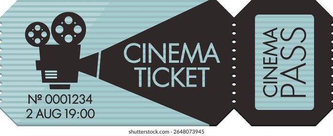 Ilustración vectorial de Plantilla de talón de boleto de cine