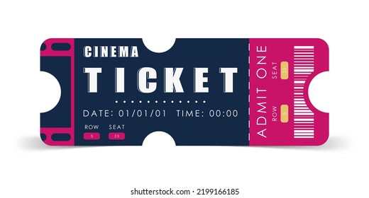 Cinema ticket template. Ticket design template. Vector.