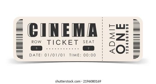 Cinema ticket template. Modern ticket card illustration template. Vector.