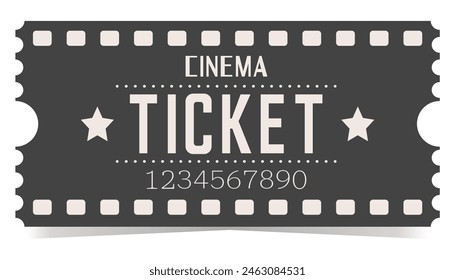 Plantilla de entradas de cine sobre fondo blanco