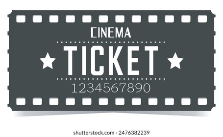 Cinema ticket template in shape of film reel. Vector image