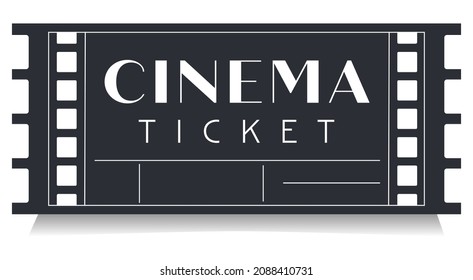 Cinema Ticket Template Vector illustration. Copy space. Isolated on white background