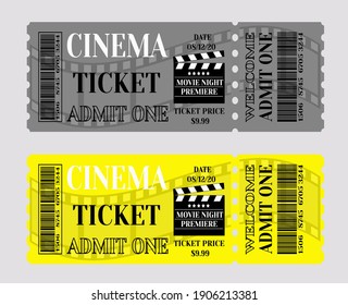 Cinema ticket template,flat vector illustration.
