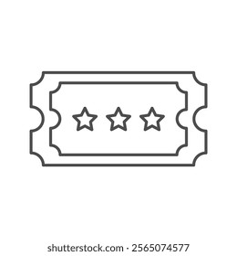 Cinema Ticket thinline icon , vector, pixel perfect, illustrator file