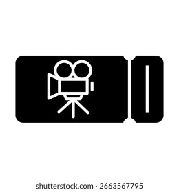 Cinema ticket vector icon. cinema illustration sign. Ticket symbol. movie house logo.