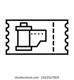 Cinema ticket vector icon. cinema illustration sign. Ticket symbol. movie house logo.