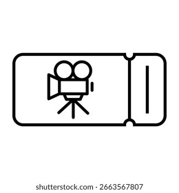 Cinema ticket vector icon. cinema illustration sign. Ticket symbol. movie house logo.