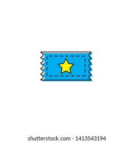 Cinema ticket vector icon isolated on white background.