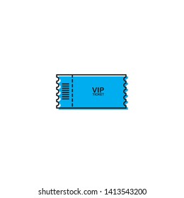 Cinema ticket vector icon isolated on white background.