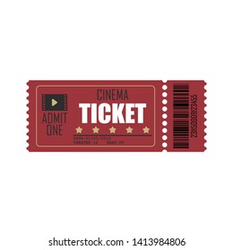 Cinema ticket vector illustration isolated on white background