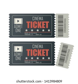 Cinema ticket vector illustration isolated on white background