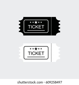Cinema Ticket Vector Illustration Isolated In Grey Background