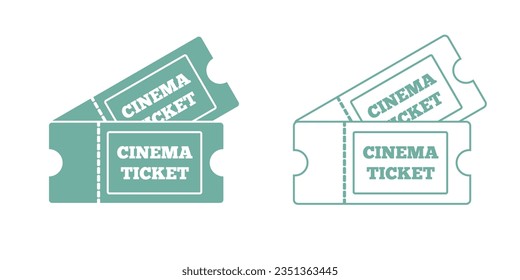 Cinema ticket vector isolated on white background