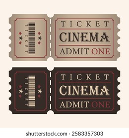 Cinema ticket in vintage retro style