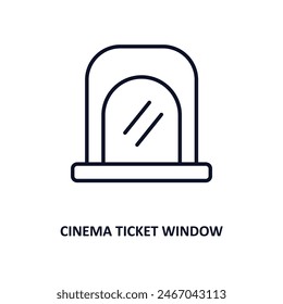 cinema ticket window outline icon.  Thin line icon from cinema collection. Editable vector isolated on white background