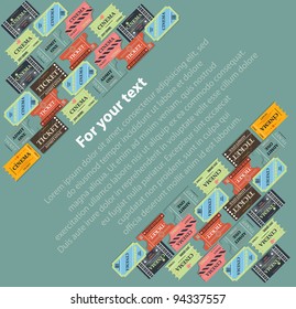 Cinema tickets background vector