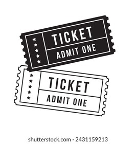 Cinema tickets black and white design vector illustration