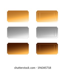 Cinema tickets blanks. Set. Vector