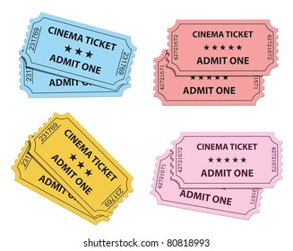 Cinema tickets collection. Vector illustration