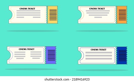Boletos de cine.  Diferentes tipos de entradas.