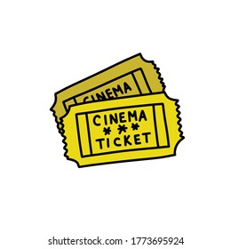 cinema tickets doodle icon, vector illustration