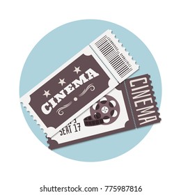 Cinema tickets. Elements for cinema banner, flyer or poster. Vector illustration