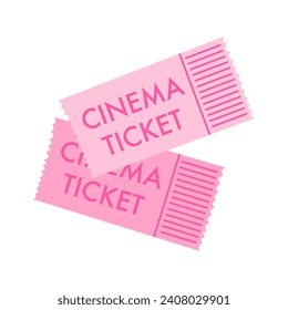 Cinema tickets flat style vector illustration
