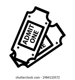 Cinema Tickets Icon. Editable Bold Outline Design. Vector Illustration.