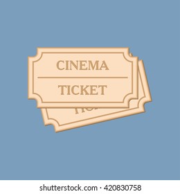 Cinema tickets icon, vector illustration