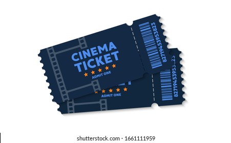 Entradas de cine en segundo plano. Pase el billete en película. Ilustración del vector
