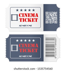 Cinema tickets on a white background. Vector illustration.
