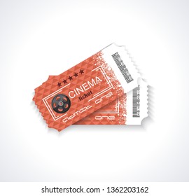 Cinema tickets, realistic detailed vector illustration.