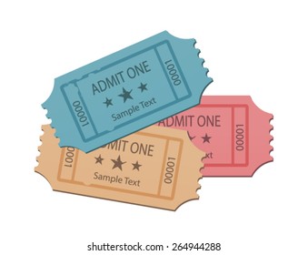 Cinema Tickets Set Soft Colors