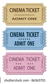 Cinema Tickets Set. Vector illustration