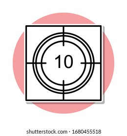 cinema timer sticker icon. Simple thin line, outline vector of cinema icons for ui and ux, website or mobile application