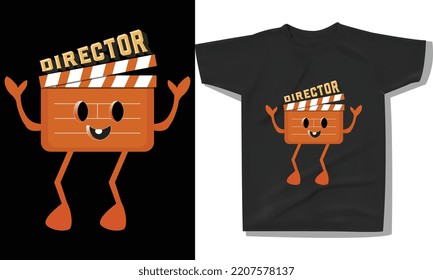 Cinema tshirt. Night film movies, popcorn and retro vintage movie tshirt, films or movie cartoon vector illustration tshirt, big movie reel