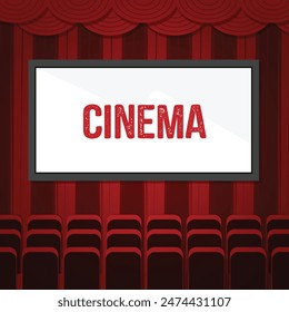 Hintergrund der Vektorgrafik. Filmhintergrund. Rotes Kino.