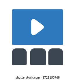 cinema vector glyph color icon 