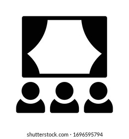 cinema vector glyph flat icon 