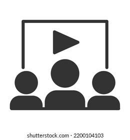 icono de glifo vectorial de cine aislado en fondo blanco. icono del vector de material de cine para diseño web, aplicación móvil y ui
