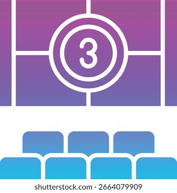 Icono de Vector de cine. Se puede utilizar para aplicaciones de impresión, móviles y de Web.