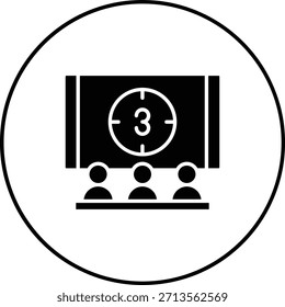 Kino-Vektorsymbol. Kann für Druck-, Mobil- und Web-Anwendungen verwendet werden.