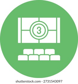 Icono de Vector de cine. Se puede utilizar para aplicaciones de impresión, móviles y de Web.