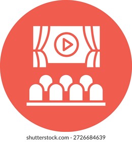 Ilustración de diseño de icono de Vector de cine