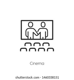 cinema vector icon. Linear style sign for mobile concept and web design. cinema symbol logo illustration. vector graphics - Vector.